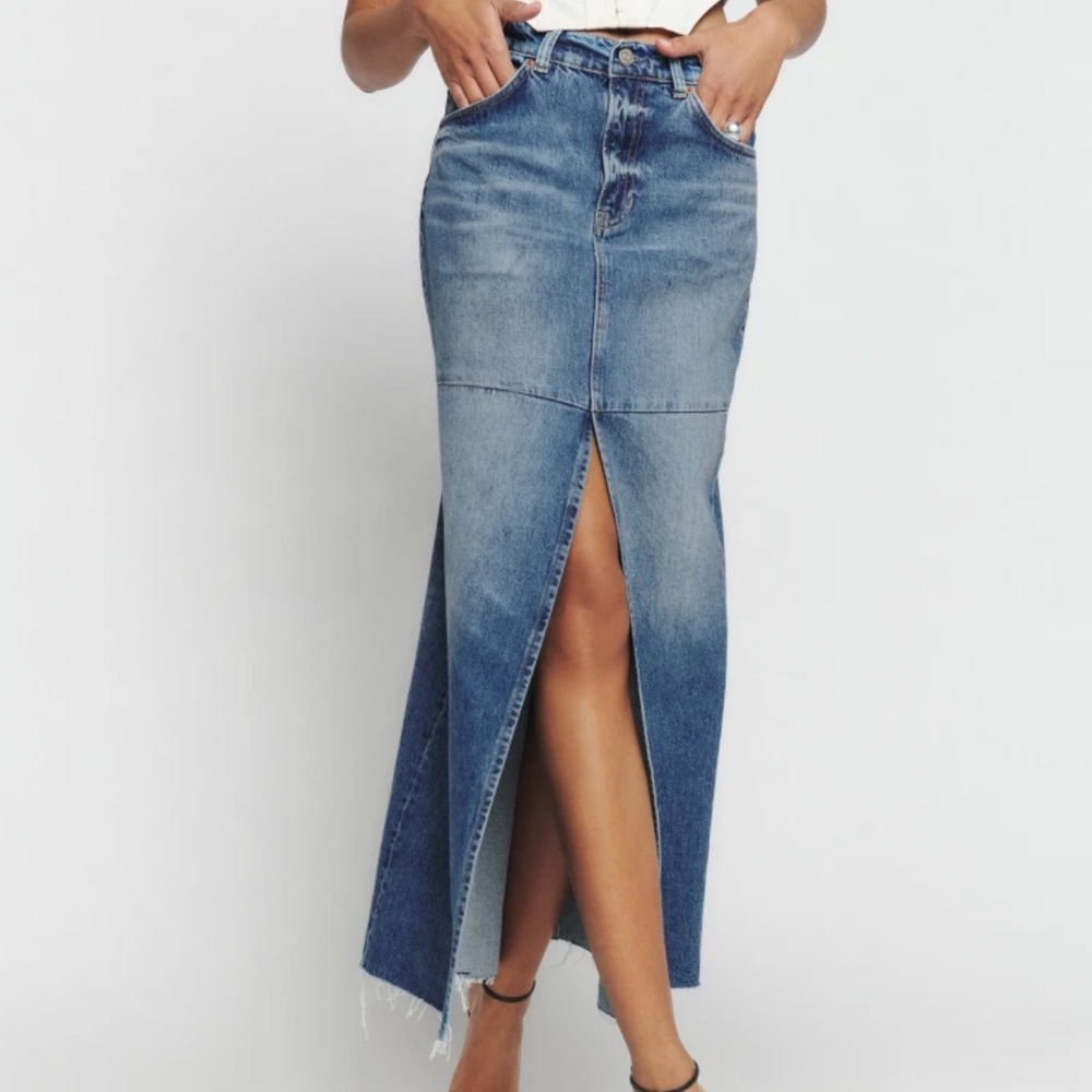 Reformation Tazz Denim Maxi Skirt
